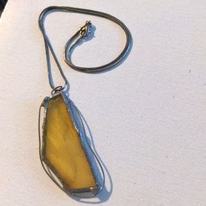 Stained Glass Necklace handmade artisian shimmer glass